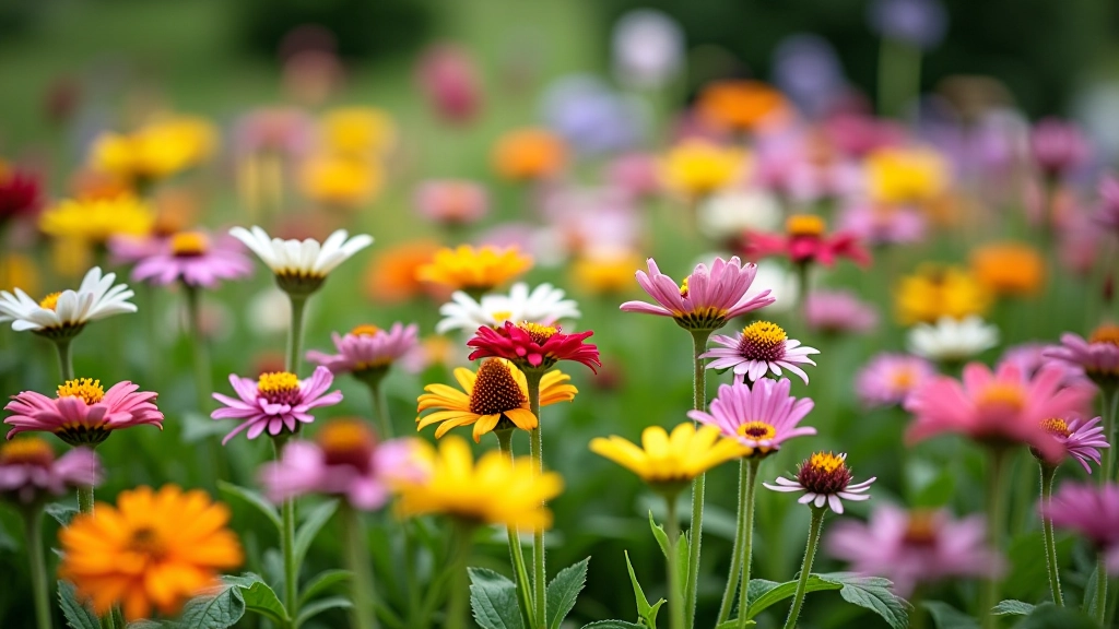 Perennial flower bed in full bloom